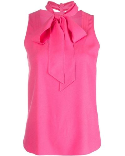 Moschino Bow-detail Silk Blouse - Pink