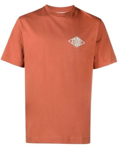 Etudes Studio ロゴ Tシャツ - オレンジ