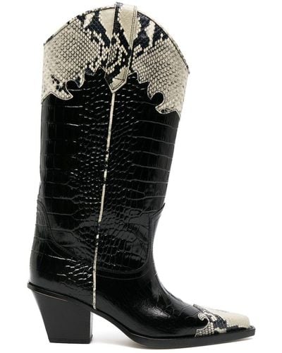 Paris Texas Ricky Western Boots - Black