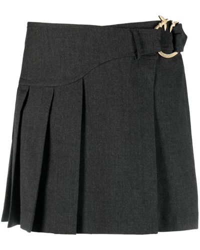 Pinko Love Birds Pleated Miniskirt - Black