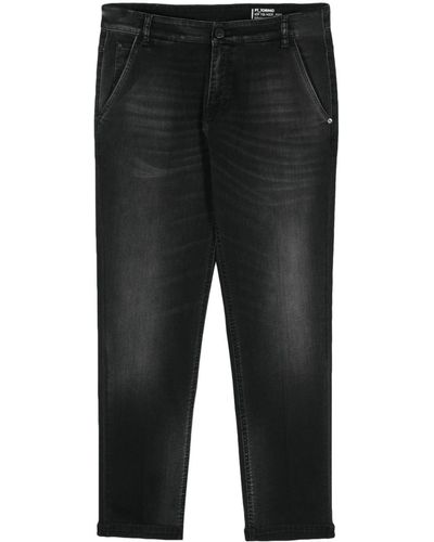 PT Torino Low-rise Tapered-leg Jeans - Black