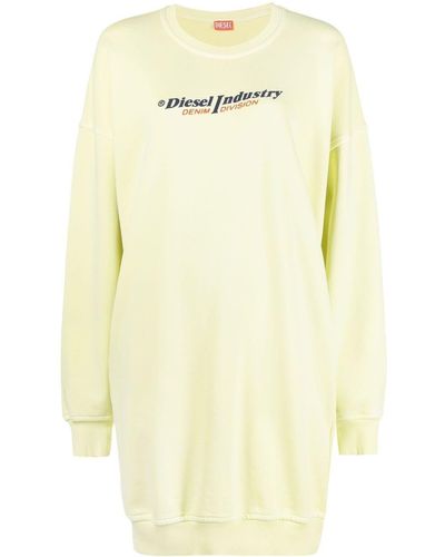 DIESEL D-robbie-ind Sweatshirt Dress - Yellow