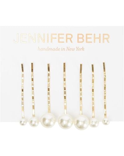Jennifer Behr Lot de 7 barrettes Perla - Blanc