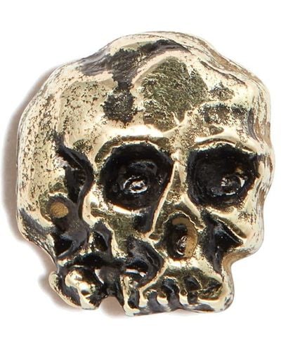 Pyrrha 14kt Yellow Gold Skull Earring - Metallic