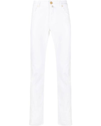 Billionaire Mid-rise Logo-embroidered Straight-leg Jeans - White