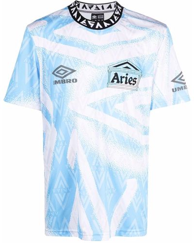 Aries T-shirt à logo imprimé - Bleu