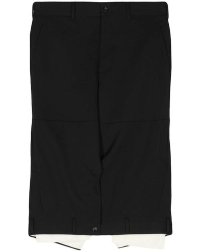 Comme des Garçons Deconstructed Wool Bermuda Shorts - Black