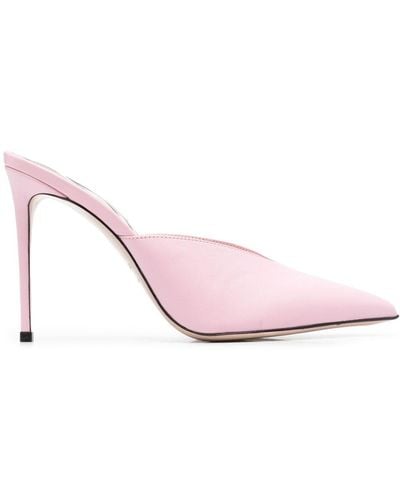 Le Silla 105mm Pointed Leather Mules - Pink