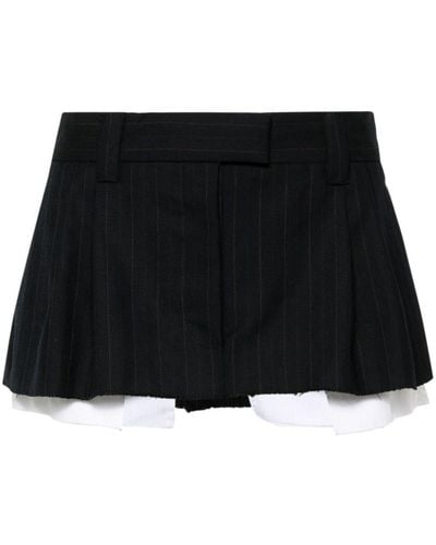 Miu Miu Minifalda a rayas diplomáticas - Negro