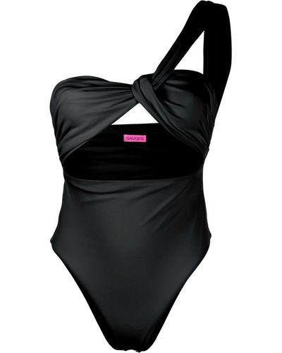 GAUGE81 One-shoulder Twist Swimsuit - Black