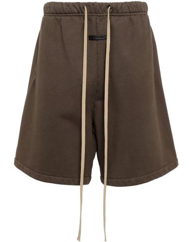 Fear Of God Logo-patch Track Shorts - Brown