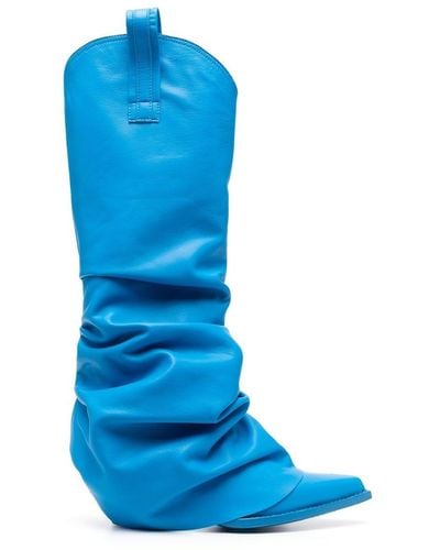 R13 70mm Layered Knee-length Boots - Blue