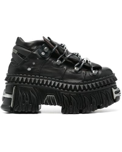 Vetements X New Rock Leather Trainers - Black
