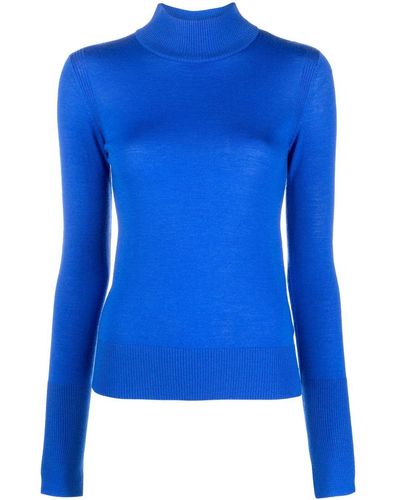 Patrizia Pepe Turtle-neck Wool Sweater - Blue