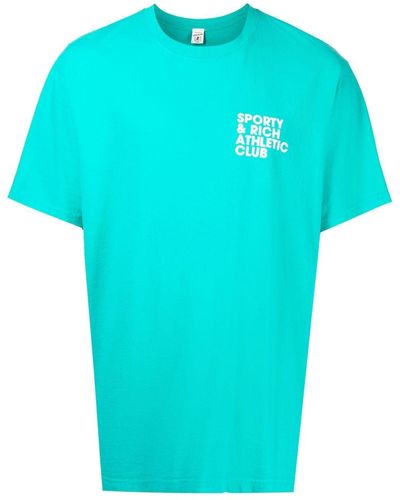 Sporty & Rich Exercise Often Tシャツ - ブルー
