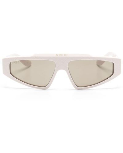 Gucci Sonnenbrille im Biker-Look - Weiß
