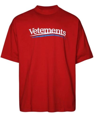 Vetements Campaign T-Shirt mit Logo-Print - Rot