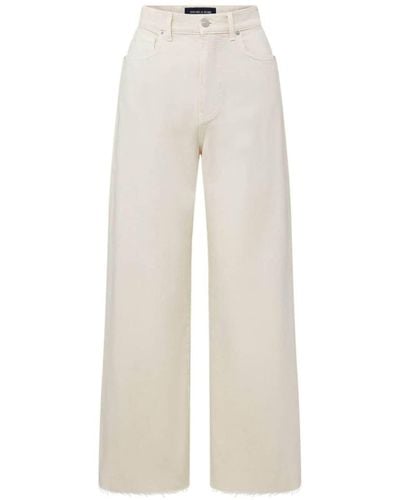 Veronica Beard Jeans crop a gamba ampia - Bianco
