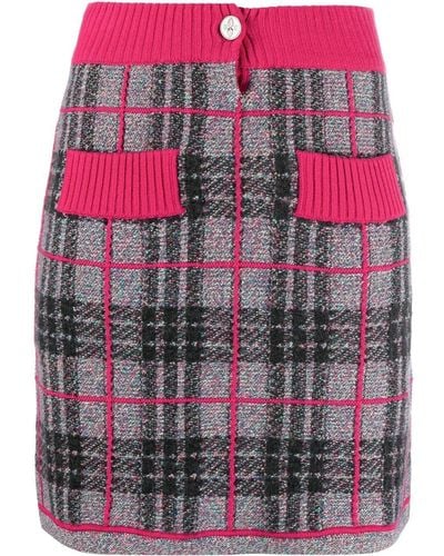 Barrie Tartan-check Print Skirt - Red