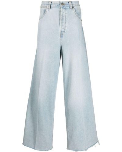 Gucci Weite Hose mit Bügelfalten - Blau