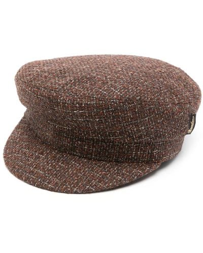 Borsalino Wool Blend Tweed Breton Hat - Brown