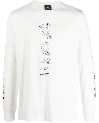 PS by Paul Smith Logo-print Detail Organic-cotton T-shirt - White