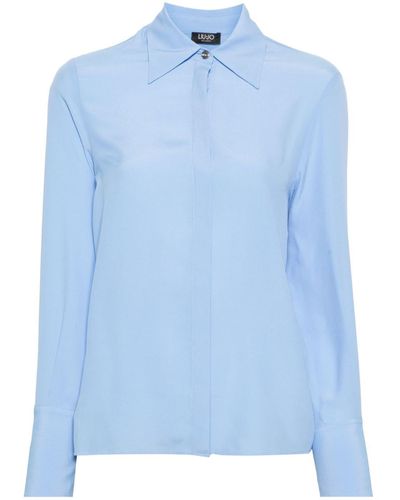 Liu Jo Crepe-textured Shirt - Blue