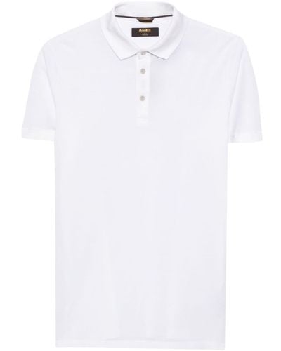 Moorer Semi-sheer polo shirt - Weiß