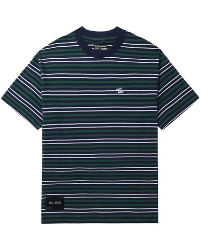 Izzue Striped Cotton T-shirt - Blue
