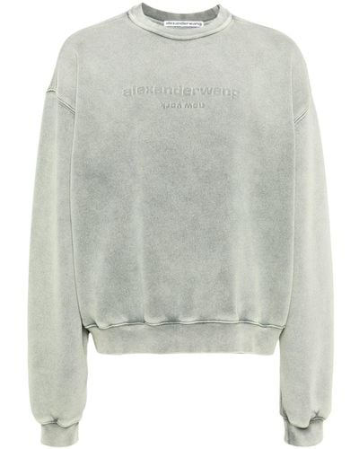 Alexander Wang Logo-embossed Cotton Shirt - Grey