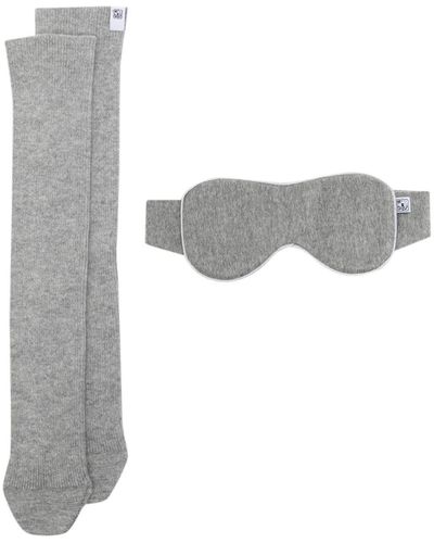Johnstons of Elgin Two-piece Cashmere Sleepwear Set - Grey