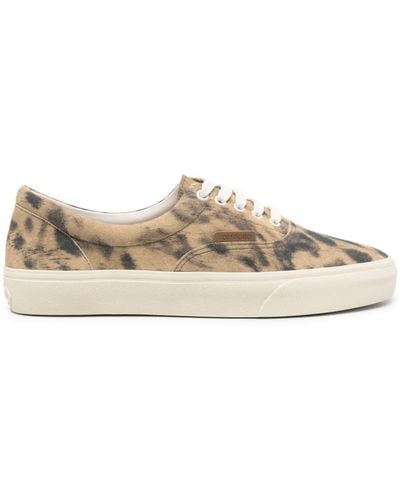Tom Ford Animal-print Suede Sneakers - Natural