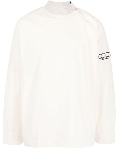 OAMC Chemise en coton à patch logo - Blanc