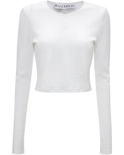 JW Anderson Camiseta con logo en jacquard - Blanco