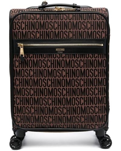 Moschino Leren Koffer - Zwart