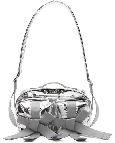 Simone Rocha Bow-detail Metallic Crossbody Bag - White