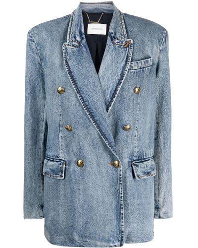 Zimmermann Blazer vaquero con doble botonadura - Azul