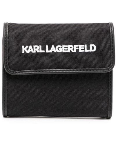 Karl Lagerfeld Billetera K/Pass con logo bordado - Negro