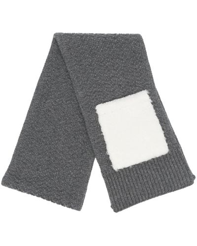 Thom Browne Ribbed-knit Scarf - Grey