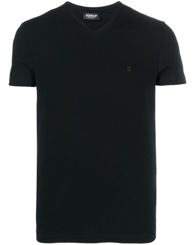 Dondup V-neck Fitted T-shirt - Black