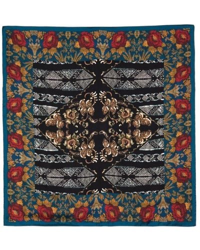 Pierre Louis Mascia Floral-print Silk Scarf - Black