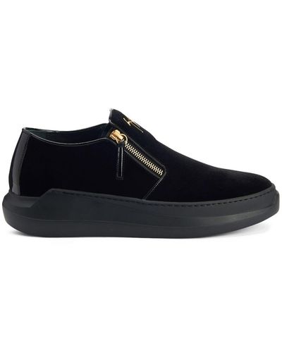 Giuseppe Zanotti Conley Velvet Slippers - Black