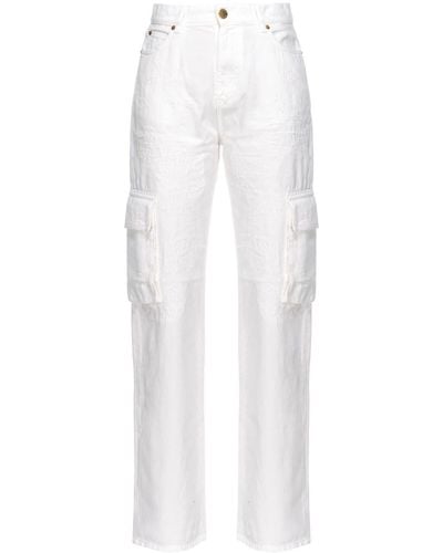Pinko Gerade High-Rise-Jeans - Weiß