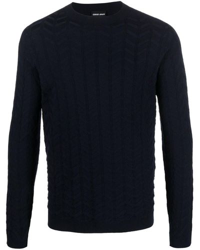 Giorgio Armani Virgin-wool Jumper - Blue