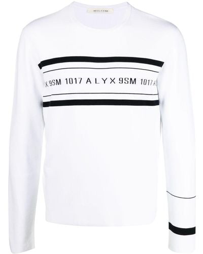 1017 ALYX 9SM Pullover mit Logo-Streifen - Weiß
