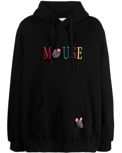 Doublet Motif-embroidered Cotton Hoodie - Black