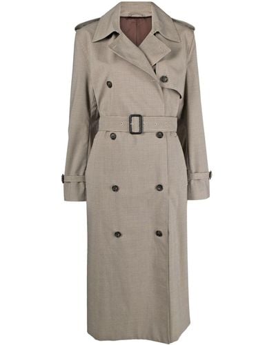 Totême Houndstooth Trench Coat - Gray