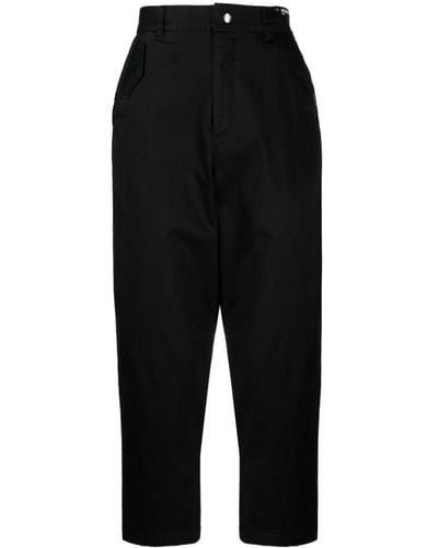 Izzue Low-rise Straight-leg Cropped Pants - Black