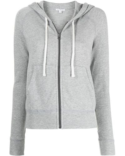 James Perse Fleece Drawstring Hoodie - Gray