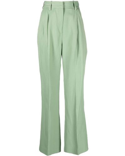 Loulou Studio Straight-leg Tailored Trousers - Green